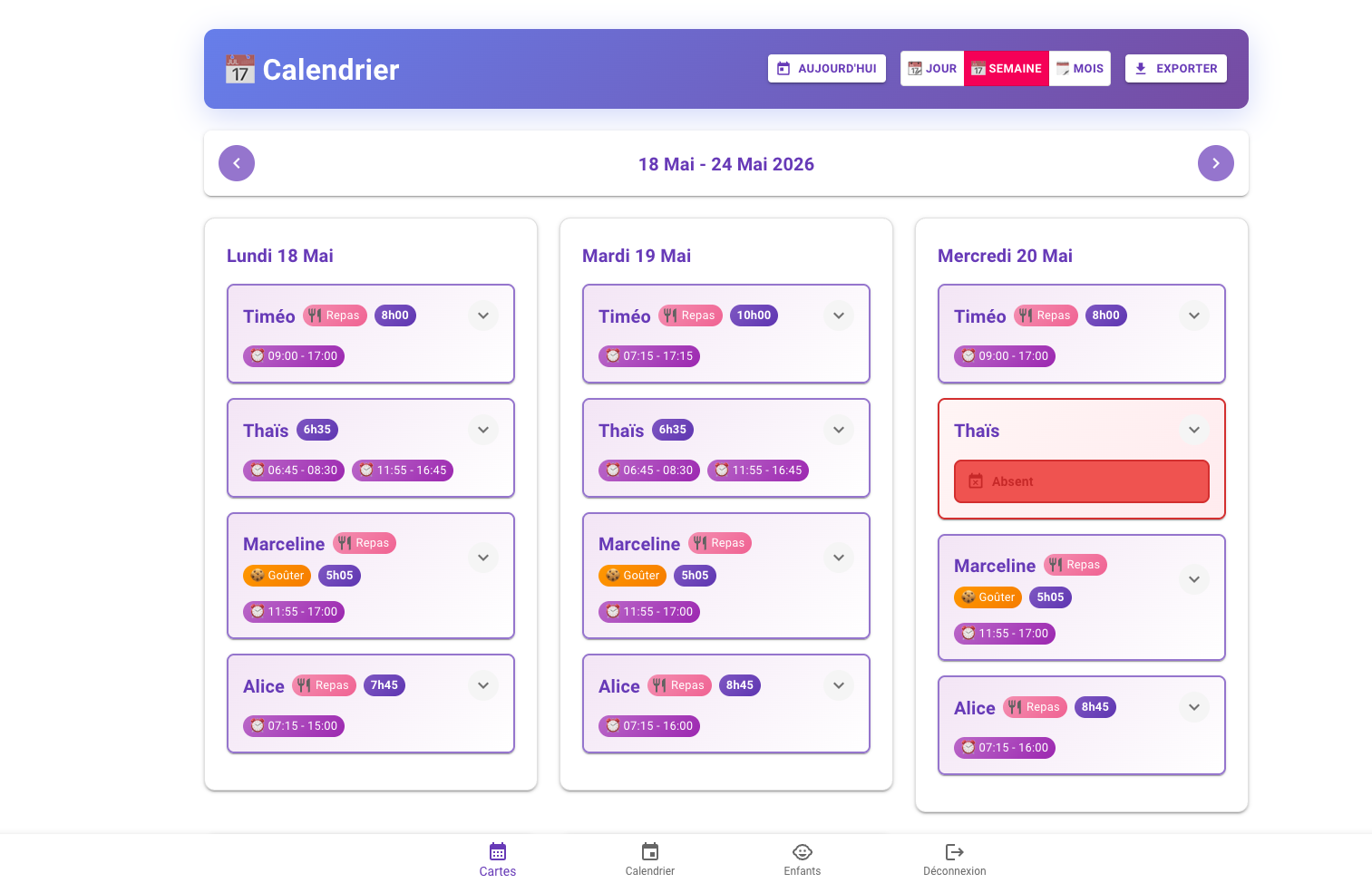 KiddyTime - Childminder Scheduling App